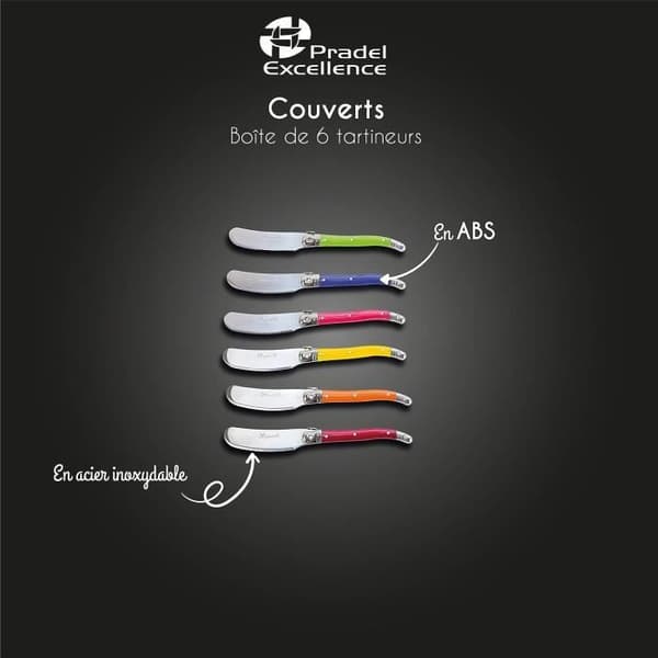 Coffret med 6 smörknivar Laguiole Pradel
