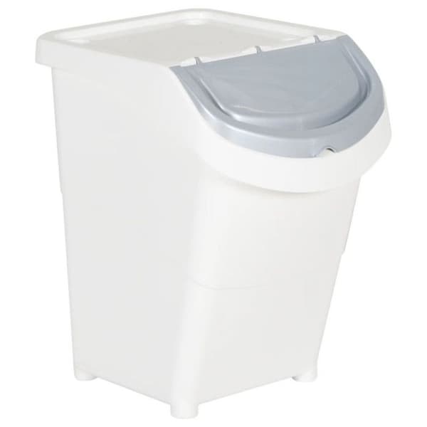 VIDAXL Stapelbara kärl - Vit PP 120 L - Set om 3 med lock