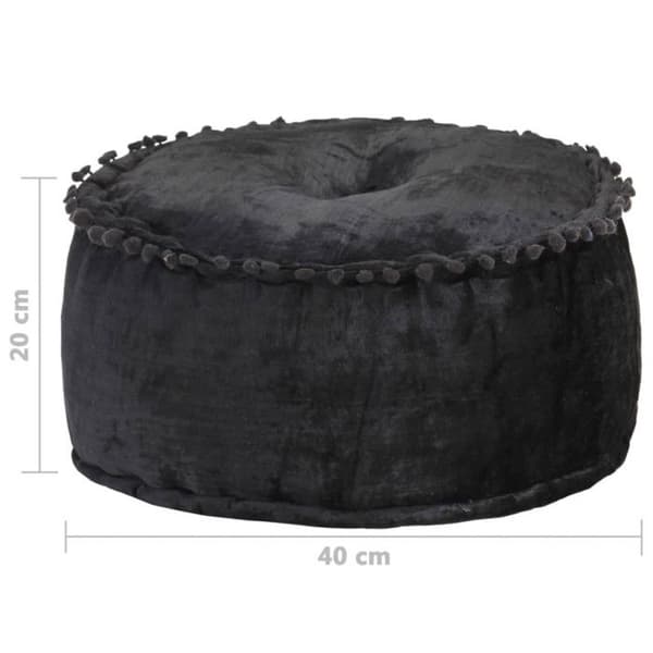 vidaXL Rund sammetspuff 40 x 20 cm Antracit