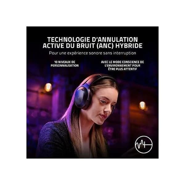 Razer BARRACUDA PRO PC Headset - Trådlöst spelheadset med aktiv brusreducering