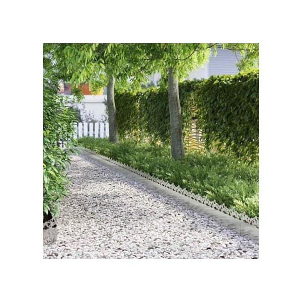 Gräsmattskant i rostfritt stål - vidaXL - Silver - 103x0,05x22 cm - 10-pack - Hållbar