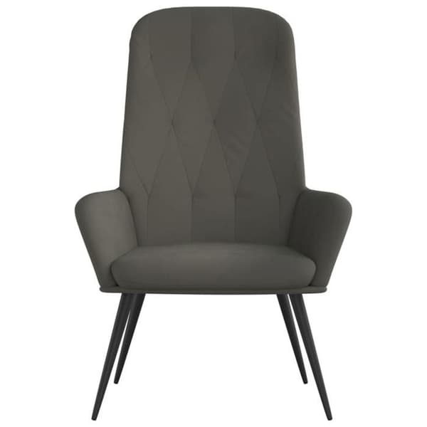 vidaXL Grå velour fåtölj 341195