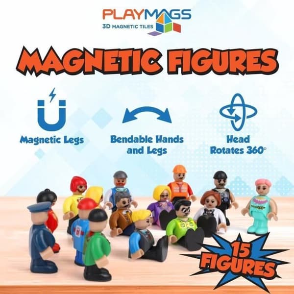 Playmags gemenskapsfigurer set – 15 magnetiska figurer för barn
