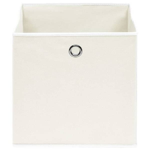 vidaXL Förvaringsboxar 10 st Vit 32x32x32 cm Tyg