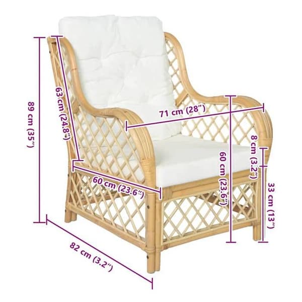 vidaXL Soffa med Dyna Vardagsrum Fåtölj Soffa Stol Vardagsrum Hem Interiör Sovrum Rotting 325469