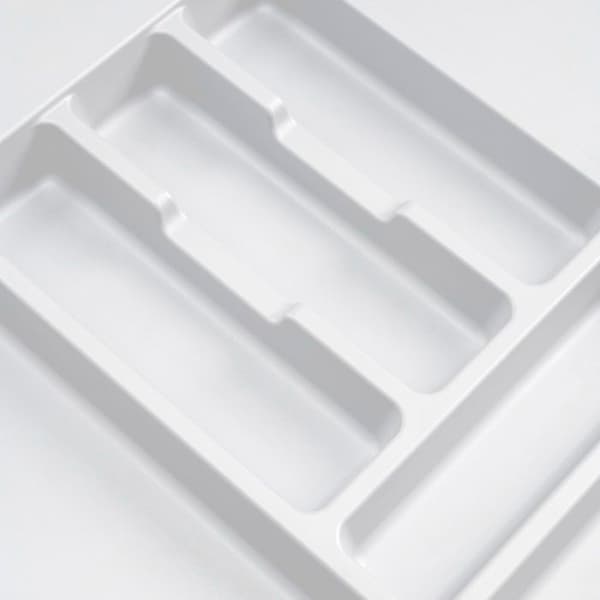 Emuca Bestickbricka Optima Vertex/Concept 500mm (16mm panel), 600, Vit plast, Plast.