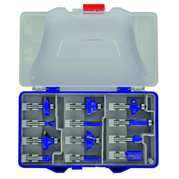 Fräsbits - Tivoly - Set med 12 delar - Blå - Micrograin hårdmetallblad - Stöttålig