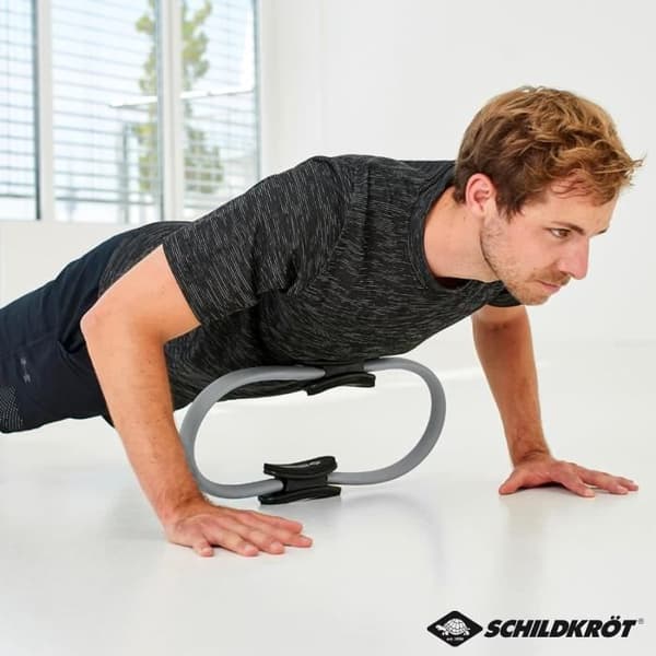 Pilatesring - SCHILDKROT - 37 cm - Glasfiber - Mjuk skum - Grå