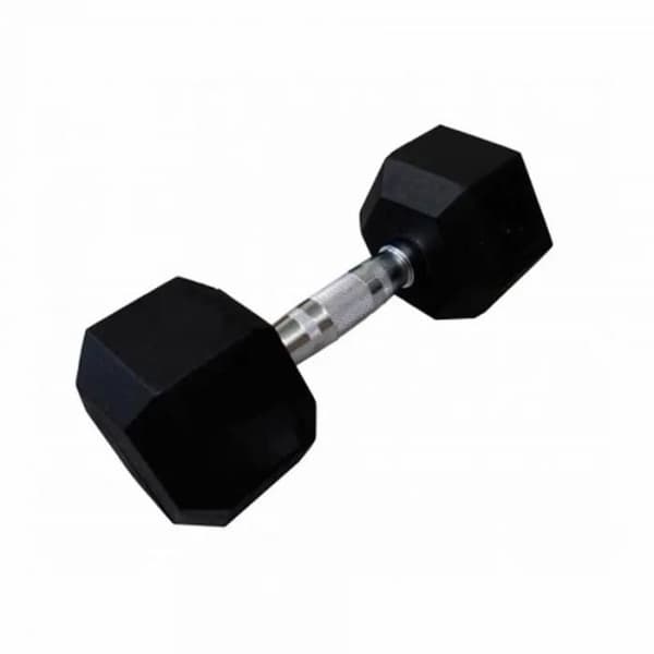 Hantel - SOFTEE - Hexagonal - 35 kg - Ergonomiskt handtag - Gummibelagd stål - Svart