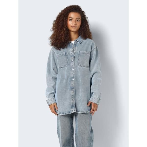 Oversize Denimjacka Denim Shacket Design Övergångsjacka
