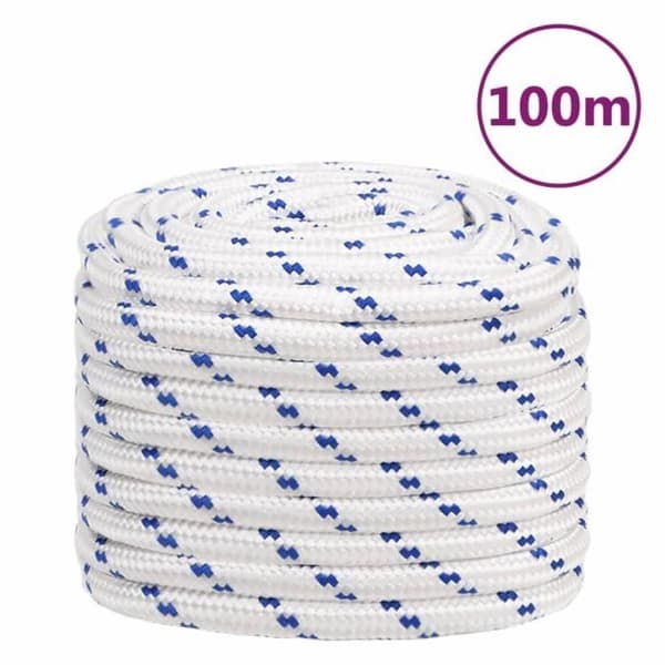 152316 vidaXL Båtline Vit 20 mm 100 m Polypropylen