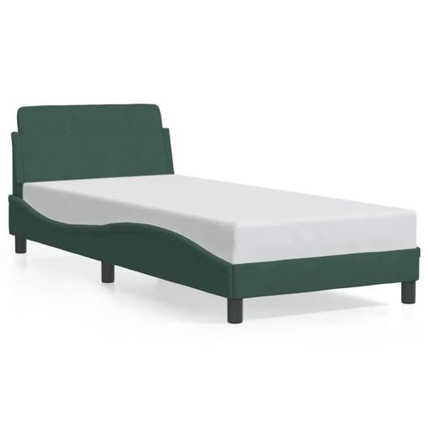 vidaXL Dover sängram mörkgrön 90x200 cm sammet 373115