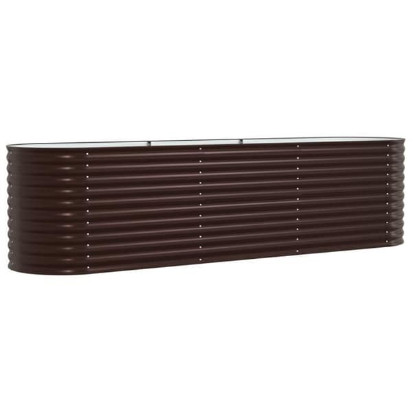Höjdträdgårdsbädd brun 320x80x81 cm i galvaniserat stål