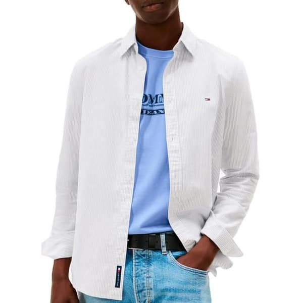 Skjorta Randig Blå/Vit Herr Tommy Hilfiger Slim Stripe