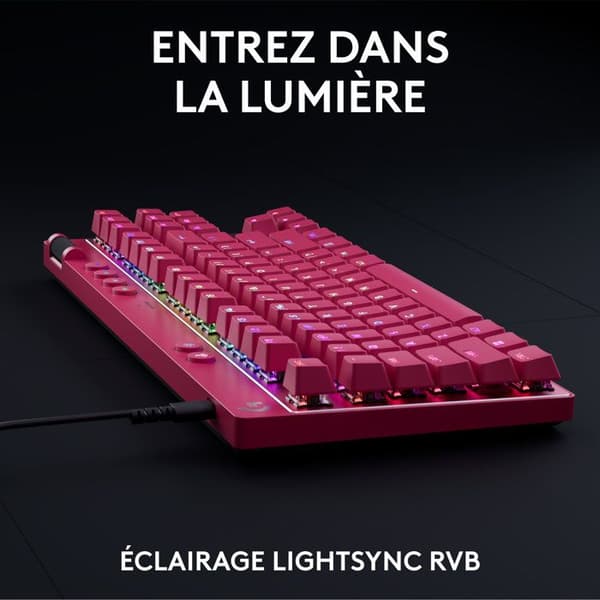 Gamingtangentbord - Trådbunden - Logitech G - Pro X TKL Rapid - AZERTY - Rosa