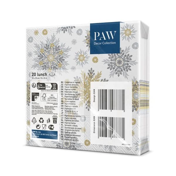 Engångsservett - servett i nonwoven papper Paw decor kollektion - SDL012700