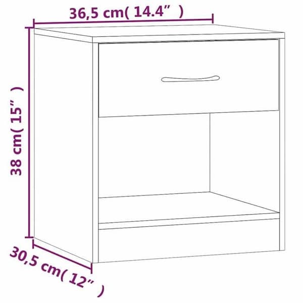 vidaXL Sängbord 2 st med låda Sonoma grå 342587