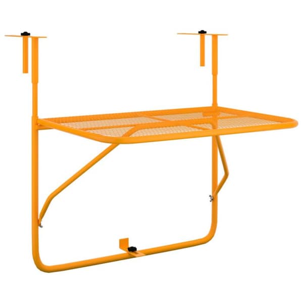 vidaXL Balkongbord Gul 60x40 cm Stål