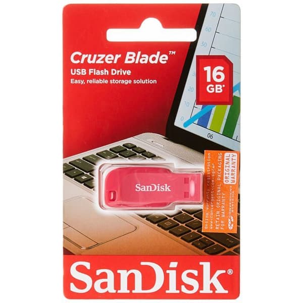 USB-nyckel - SANDISK - Cruzer Blade - 16 GB - Rosa