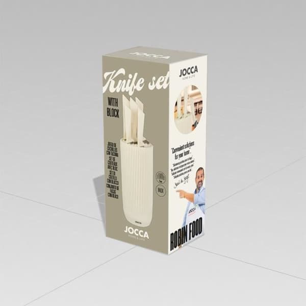 Set med 5 knivar - JOCCA - Block i polypropen - Beige