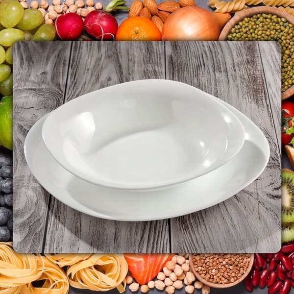 KADAX Djup tallrik 23 cm Vit 3 st