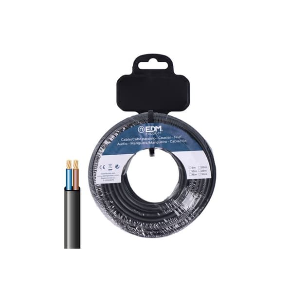 Platt Rör 2x0,75mm² Svart 15m.