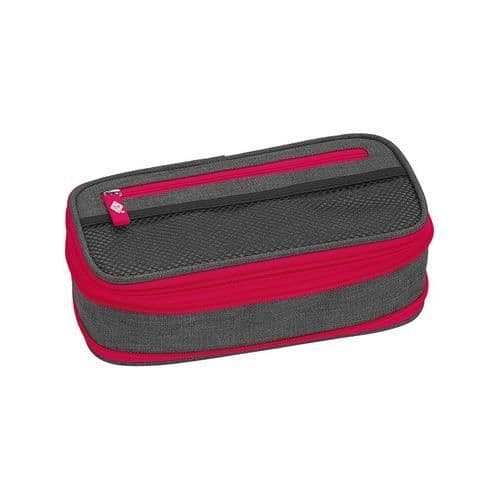 WEDO NEON STRETCH pennfodral i grått och rosa polyester (242 44009)