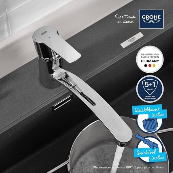 GROHE QUICKFIX Ettgrepps kökskran Diskbänk Start Chrome 31138002