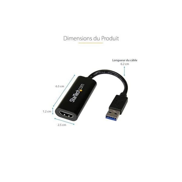 StarTech.com - USB32HDES - Smal USB 3.0 till HDMI-videoadapter - M/F - 1920x1200