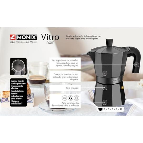 Cafépress - Monix - M640009 - 9 koppar - Svart - Tryckkokare