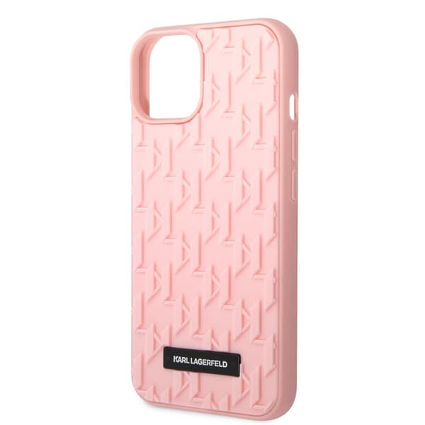 Karl Lagerfeld iPhone 14 Plus-fodral Monogram — Rosa / Vit