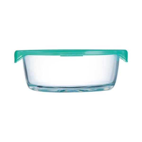 Rund låda Keep'n Box - LUMINARC - 67 cl - Transparent glas - Grön lock - Stötsäker