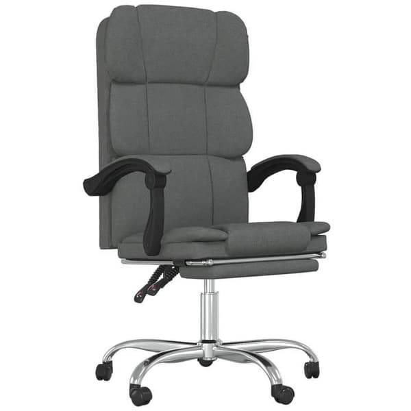 349628 vidaXL Office Recliner Mörkgrå tyg