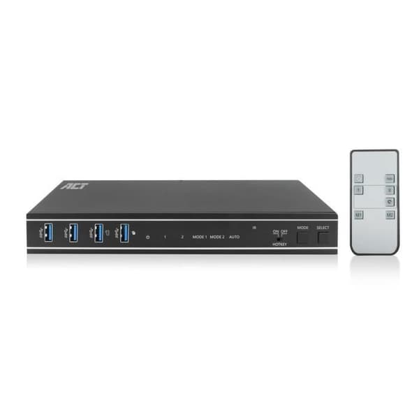 KVM-switch - ACT - AC7914 - 2 PC 2 Skärmar - 4K 60Hz - HDMI - USB 3.0