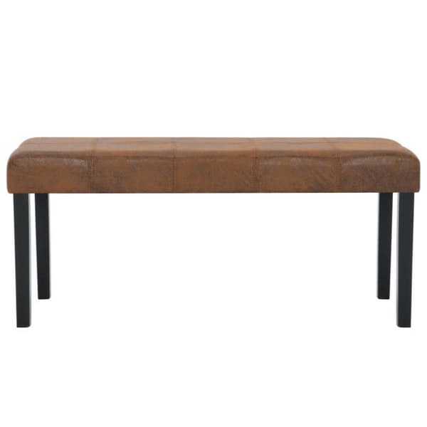 vidaXL Bänk 106 cm Brun Lädermocka