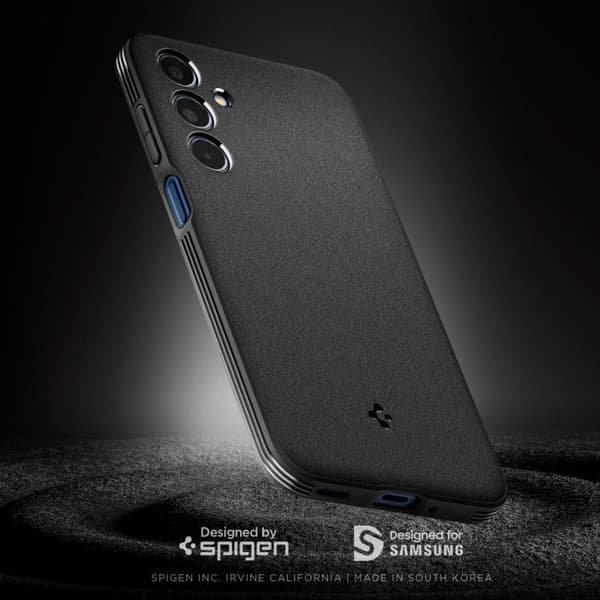 Spigen - Essential Sand Blast - Samsung Galaxy M35 - Matt Svart
