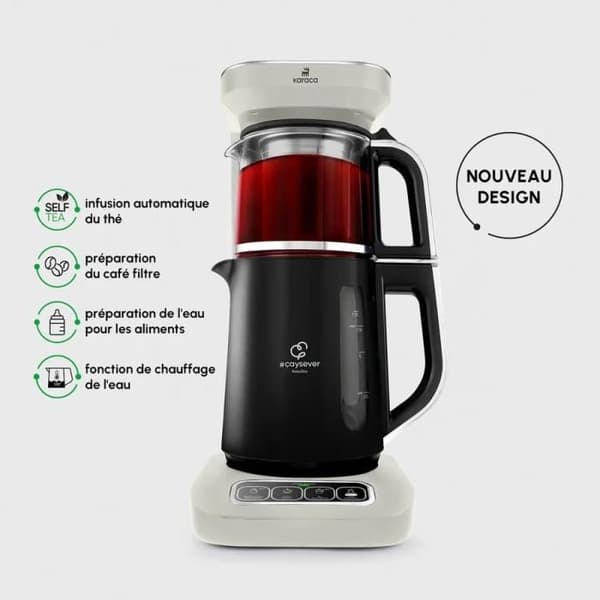 Teinfuser/ vattenkokare - Karaca - Çaysever Robotea Pro - 2,3 liter - 2500 Watt - Vit