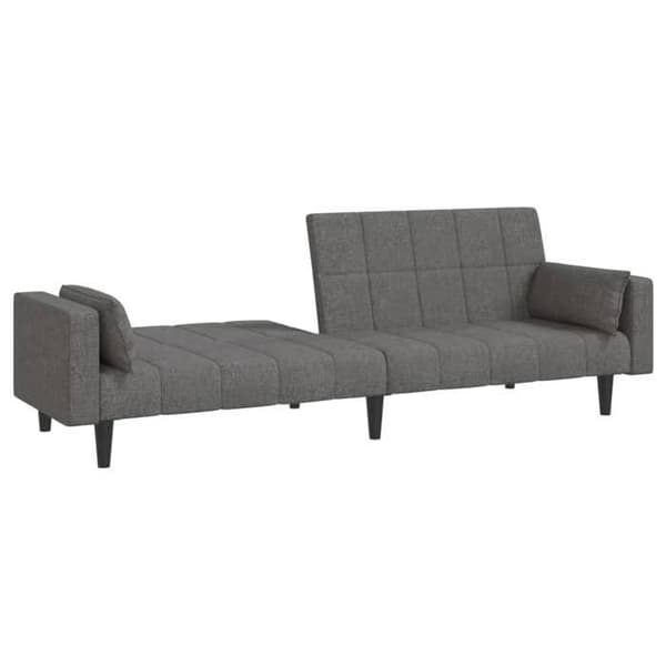 vidaXL 2-sits bäddsoffa med två kuddar ljusgrå tyg 375833