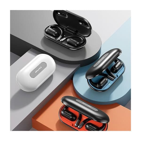 Bluetooth-hörlurar - AWEI - OWS T93 - Bluetooth 5.4 - Dockningsstation - Svart