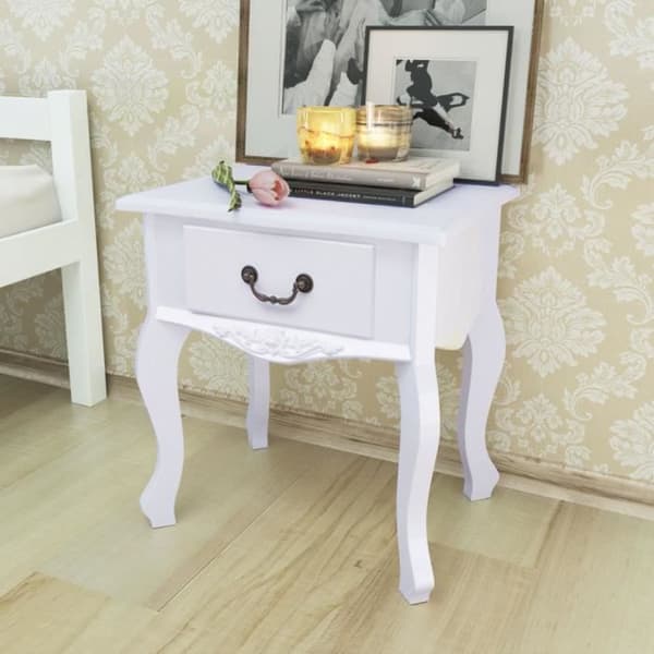 vidaXL Sängbord 2 st MDF Vit