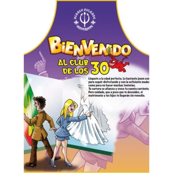 Köksförkläde - DIABLO PICANTE - 30 år - Polyester - Roliga - Erotiska illustrationer