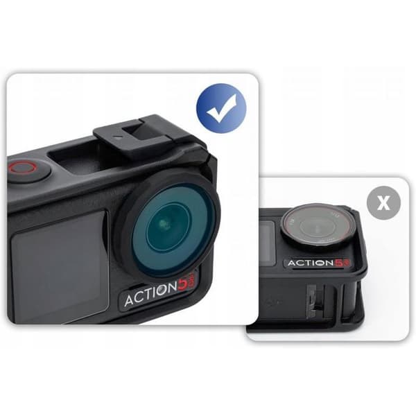 Cache-griff flash Jjc 2 ringar av skydd för objektiv i silikon för DJI Osmo Action 5 Pro / 4 / 3 / Lrr-ack2