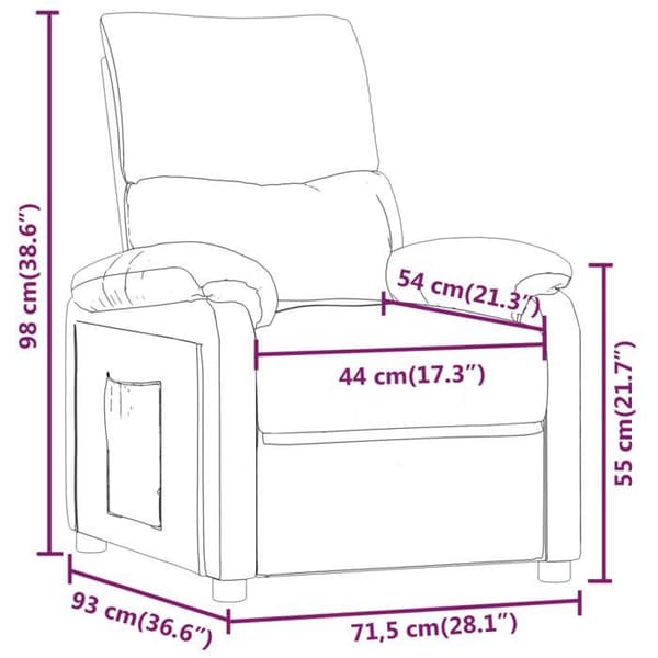 vidaXL Grå recliner Stol 342453