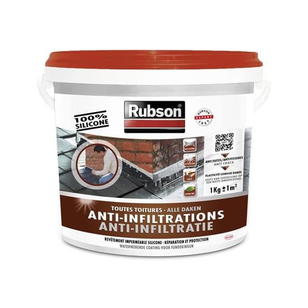 Tätande beläggning - RUSBON - Stop Leak - 100% silikon - 5 Kg - Grå