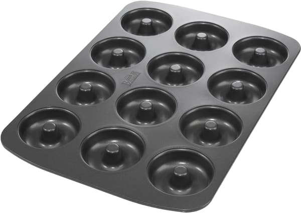 Doughnutplåt - BIRKMANN - EASY BAKING - Kolfiberstål - Non-stick - 12 formar - Ø7cm, 37 x 26 x 2 cm