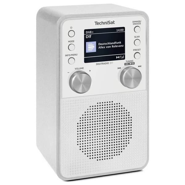 TechniSat DIGITRADIO 317 Bordsradio DAB+, FM, DAB+, Bluetooth, AUX väckfunktion vit