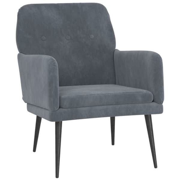 vidaXL Mörkgrå Fåtölj 62x79x79 cm Sammet 351405
