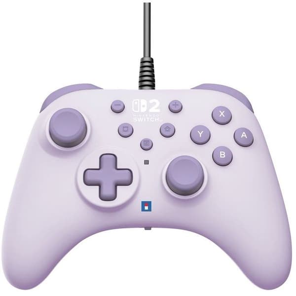 Spelkontroll - Nintendo Switch och Switch 2 - Trådad - Lavendel - Horipad Turbo - Programmerbara bakknappar - Hori