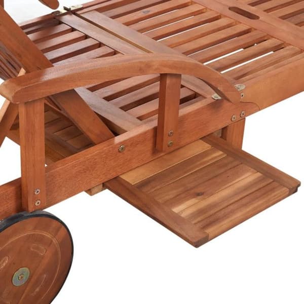 vidaXL Chaise longue i solid akaciaträ 42592