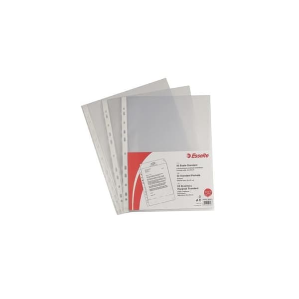 Esselte Perforerad ficka 220 x 300 mm transparent (50 st)